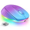 Rechargeable RGB Wireless Gaming Mouse, Quiet Click, Portable Ergonomic LED Mouse for Laptop, Office, Home Use