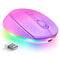 Rechargeable RGB Wireless Gaming Mouse, Quiet Click, Portable Ergonomic LED Mouse for Laptop, Office, Home Use