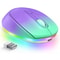 Rechargeable RGB Wireless Gaming Mouse, Quiet Click, Portable Ergonomic LED Mouse for Laptop, Office, Home Use