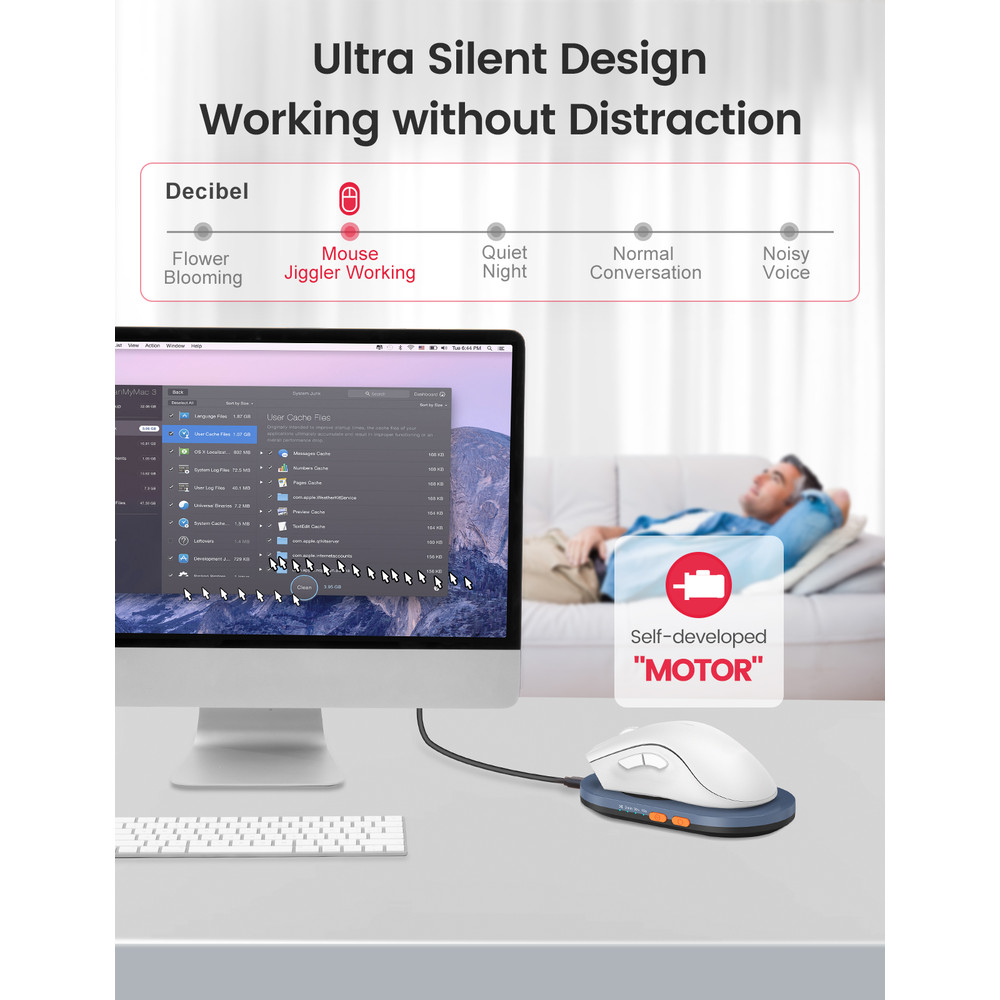 Vaydeer Mouse Jiggler with Power Adapter, ON Off Switch Mouse Mover, Driver Free Undetectable Movement Device