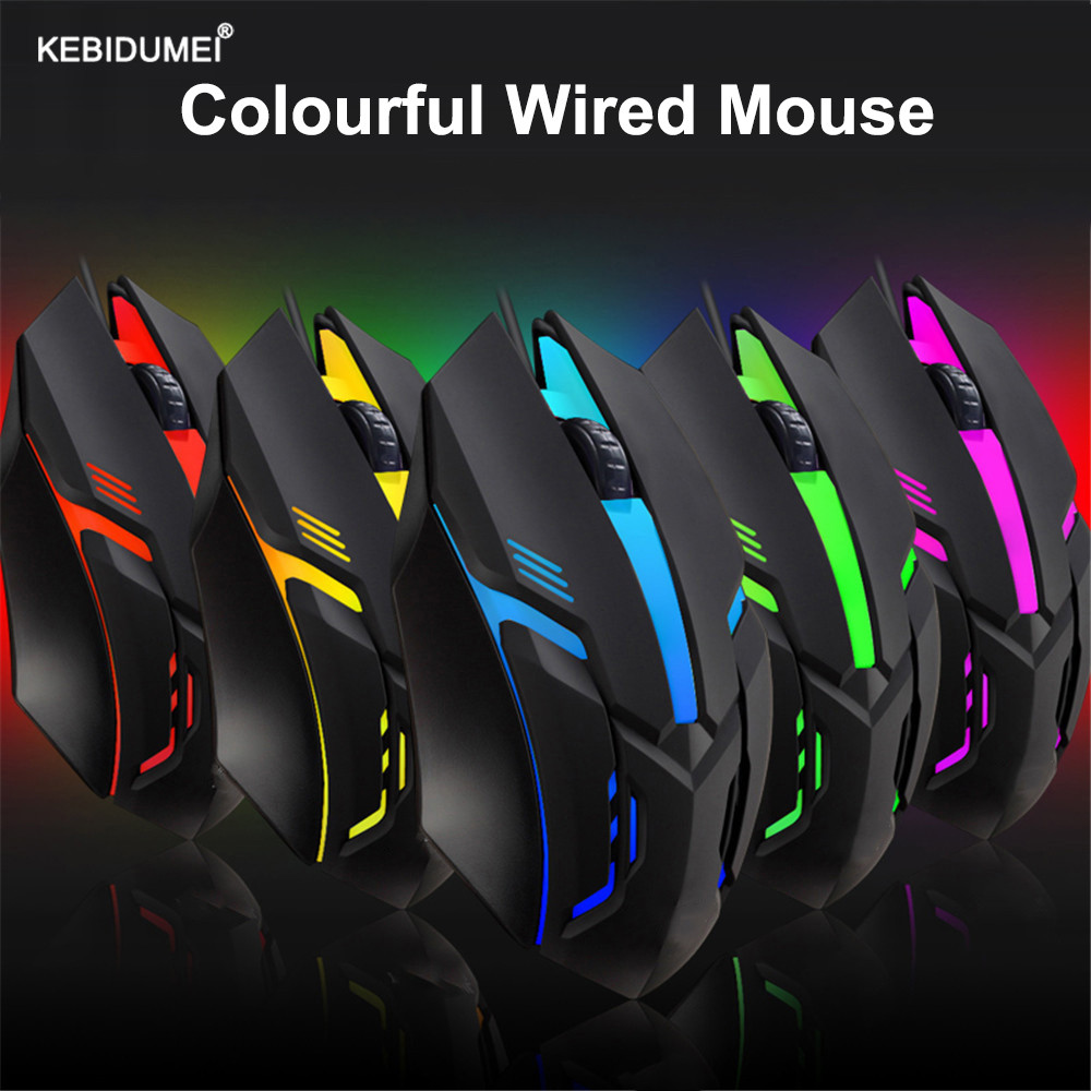 Optical Wired Gamer Mouse for Desktop Laptop, E-Sports USB Wired Mouse, Colorful LED Gaming Mouse DPI Precision