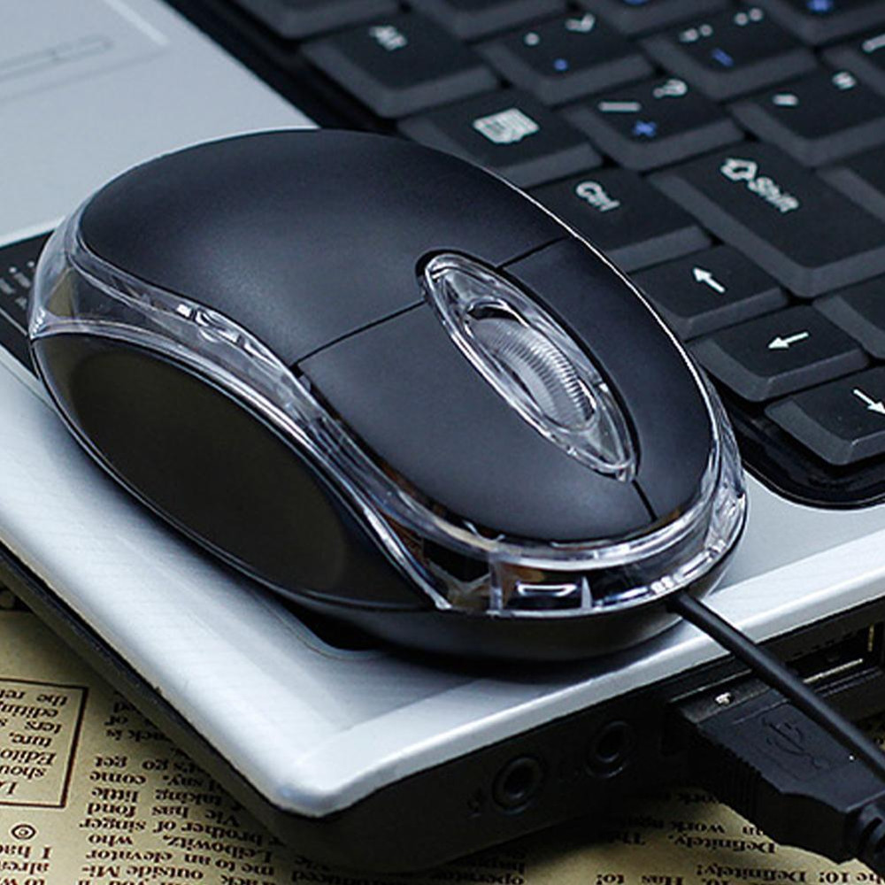 USB Optical Wired Mouse 1000 DPI, 3-Button Mouse for Laptop, Desktop Computer, Home Office Work or Study