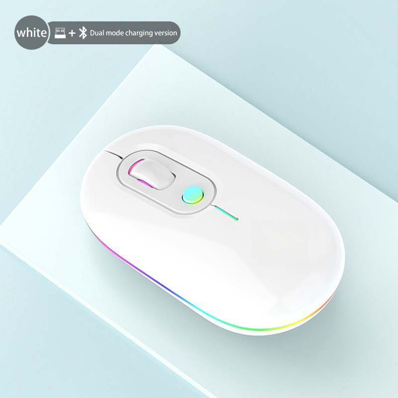 Rechargeable Wireless Mouse Female Silent Luminescence Bluetooth 2.4G Dual Mode, for Huawei, Apple, Xiaomi, PC