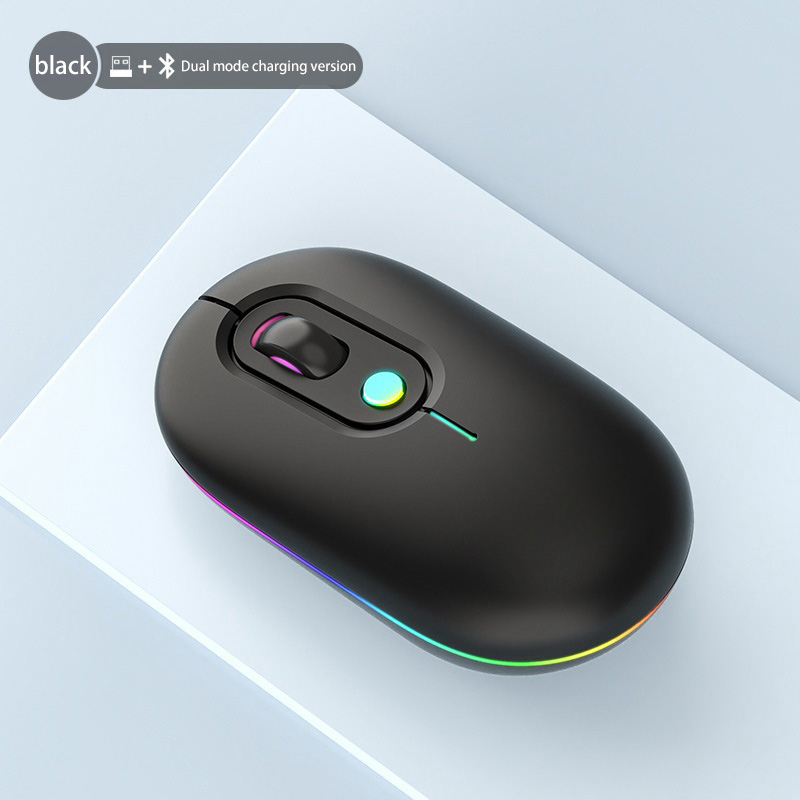 Rechargeable Wireless Mouse Female Silent Luminescence Bluetooth 2.4G Dual Mode, for Huawei, Apple, Xiaomi, PC