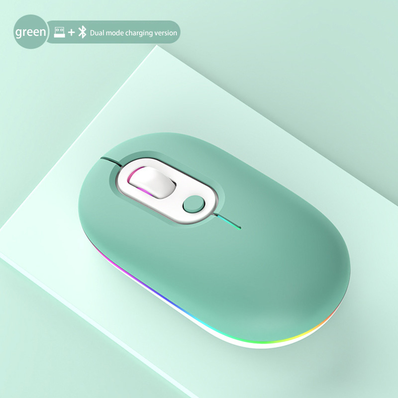 Rechargeable Wireless Mouse Female Silent Luminescence Bluetooth 2.4G Dual Mode, for Huawei, Apple, Xiaomi, PC