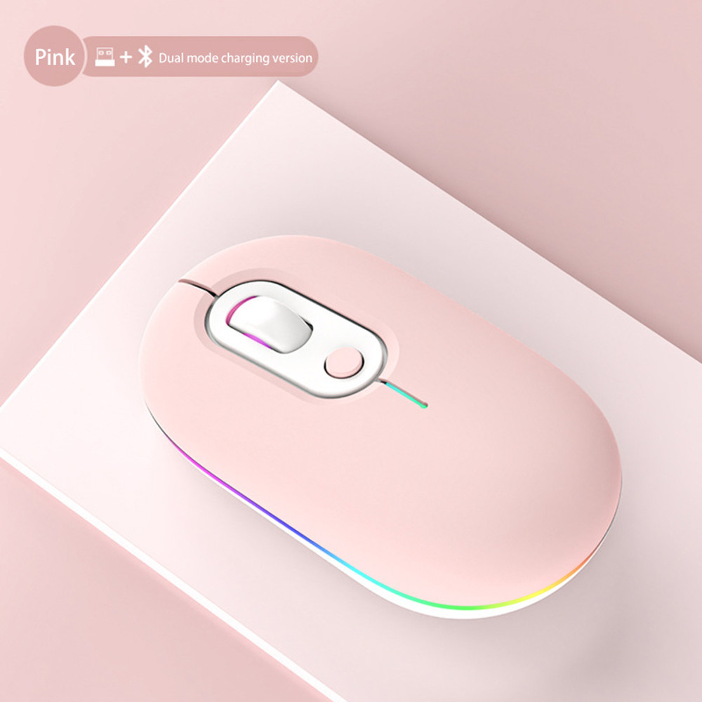 Rechargeable Wireless Mouse Female Silent Luminescence Bluetooth 2.4G Dual Mode, for Huawei, Apple, Xiaomi, PC