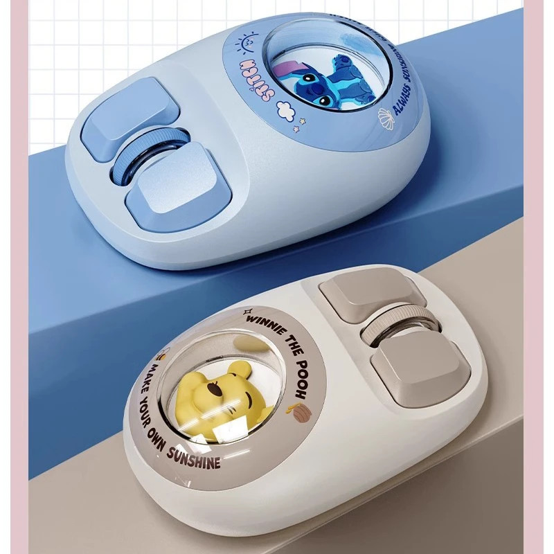 Cute Stitch Wireless Bluetooth Mouse, Strawberry Bear Silent Mouse, Ergonomic Cartoon Mouse for Laptop and Desktop