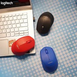 logitech wireless mouse, silent click ergonomic usb design, easy to carry mouse for home, office and travel