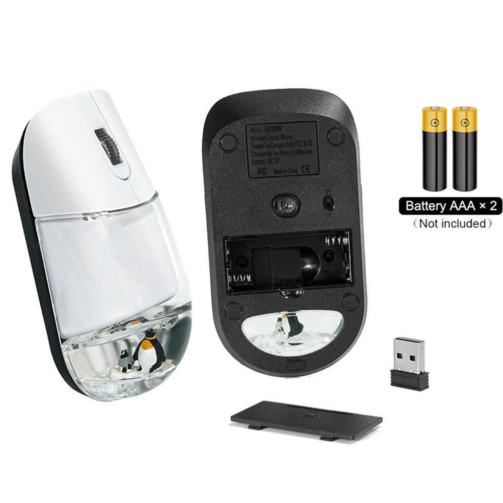 Creative Ocean Doll Wireless Mouse, New Cute Floating Aquarium Animal, 2.4G Bluetooth Mice for Laptop and PC