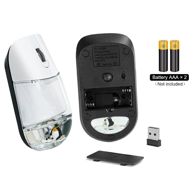 Creative Ocean Doll Wireless Mouse, New Cute Floating Aquarium Animal, 2.4G Bluetooth Mice for Laptop and PC