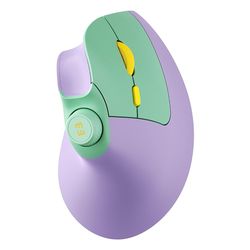 rechargeable ergonomic mouse, vertical wireless mouse with volume knob, quiet clicks 3 device optical mice