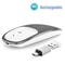 Silent Wireless Mouse with USB Receiver, Rechargeable Metal Optical Mouse, Noiseless Click Laptop PC Mouse