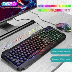 rgb backlit shipadoo 104-key mechanical wired gaming keyboard and mouse set, waterproof black crackle finish