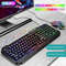 RGB Backlit Shipadoo 104-Key Mechanical Wired Gaming Keyboard and Mouse Set, Waterproof Black Crackle Finish