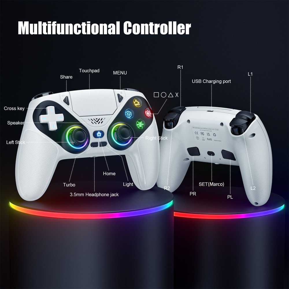 PS5 Wireless Controller for Playstation 5, Turbo Bluetooth Gamepad for PC Console, Dual Sense Vibration