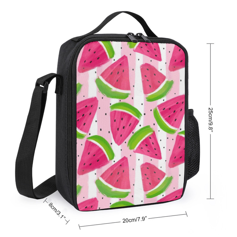 Fresh Watermelon Insulated Lunch Bag, Durable Oxford Cloth, for School, Summer Picnic, Outdoor Office Camping