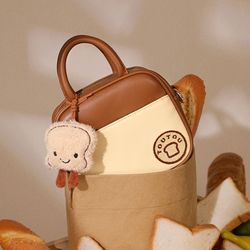 cute toast square bag for women, original designer boston bowling, crossbody shoulder fashion bag school gift