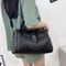Boston Bag Dark Punk Style Handbag, Rivet Trend Shoulder Messenger Bag, Large Capacity Black Purse for Women