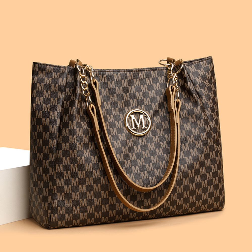 Stylish women commuter tote bags, large retro print shoulder bag, fashion handbag with big capacity for work or travel