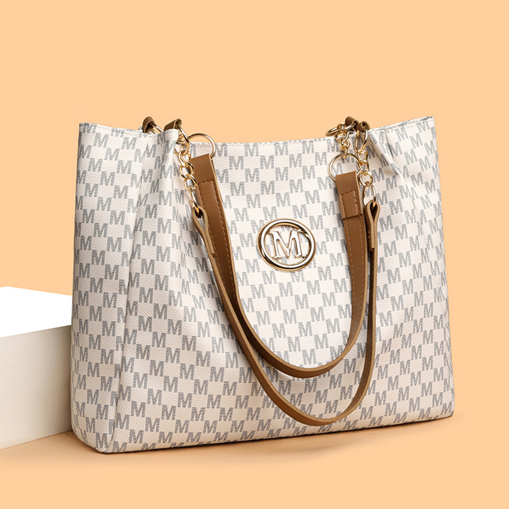 Stylish women commuter tote bags, large retro print shoulder bag, fashion handbag with big capacity for work or travel