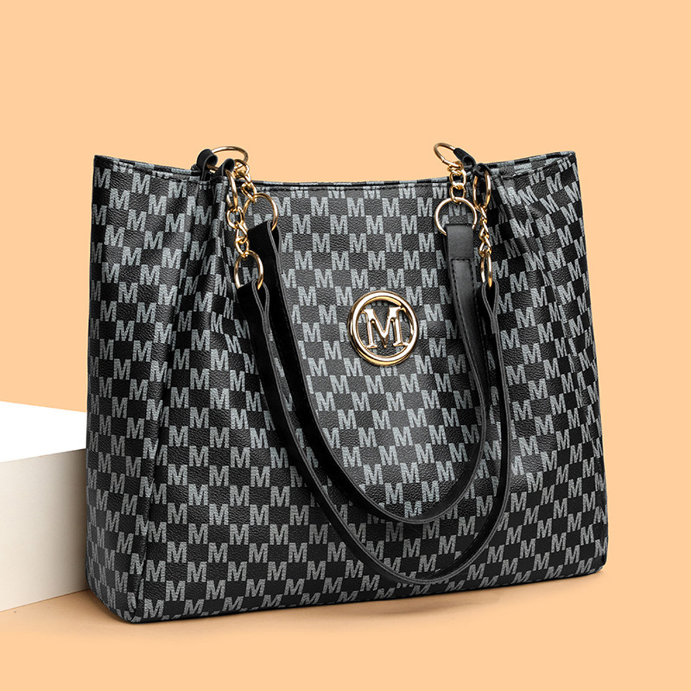 Stylish women commuter tote bags, large retro print shoulder bag, fashion handbag with big capacity for work or travel