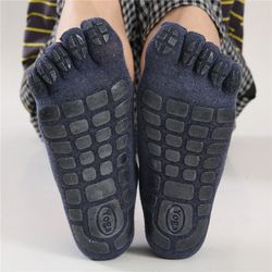 mens winter thick five fingers socks warm non slip fitness toe socks for low calf indoor comfort slipper male floor wear