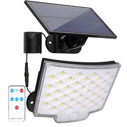 solar motion light outdoor separate panel 3 light modes waterproof solar flood lights for garden, garage & wall lightig