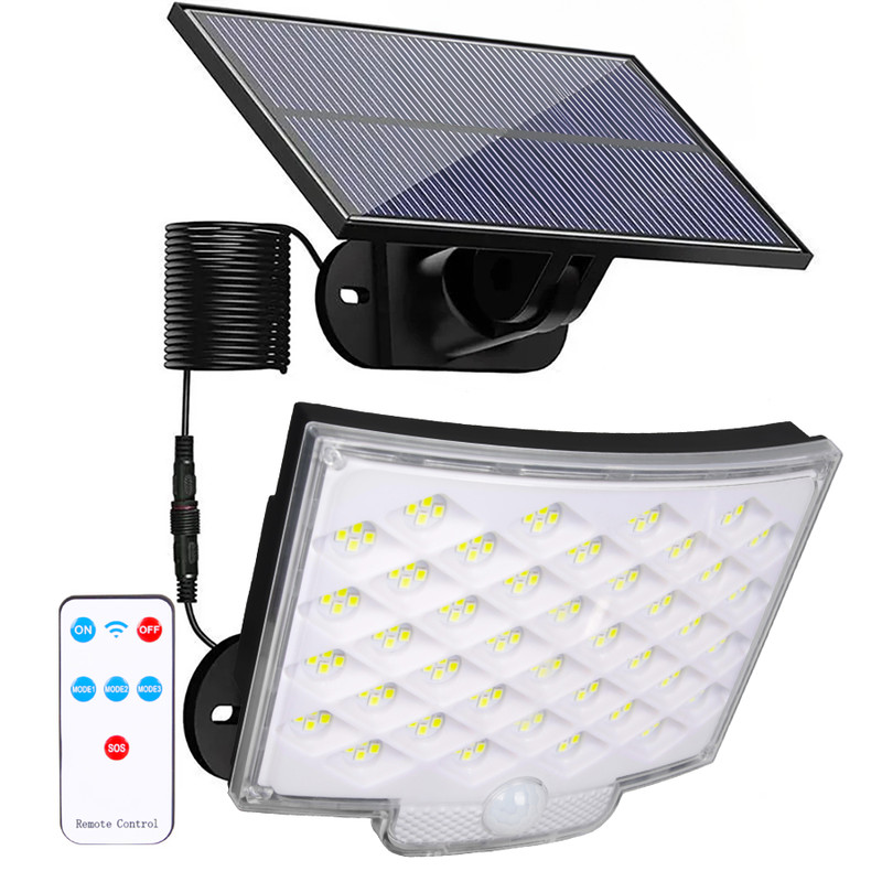 Solar Motion Light Outdoor Separate Panel 3 Light Modes Waterproof Solar Flood Lights for Garden, Garage & Wall Lightig