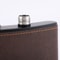 Portable Hip Flask with Brown Leather Cover Stainless Steel Flask for Alcohol & Whiskey Ideal Man Gift