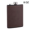 Portable Hip Flask with Brown Leather Cover Stainless Steel Flask for Alcohol & Whiskey Ideal Man Gift