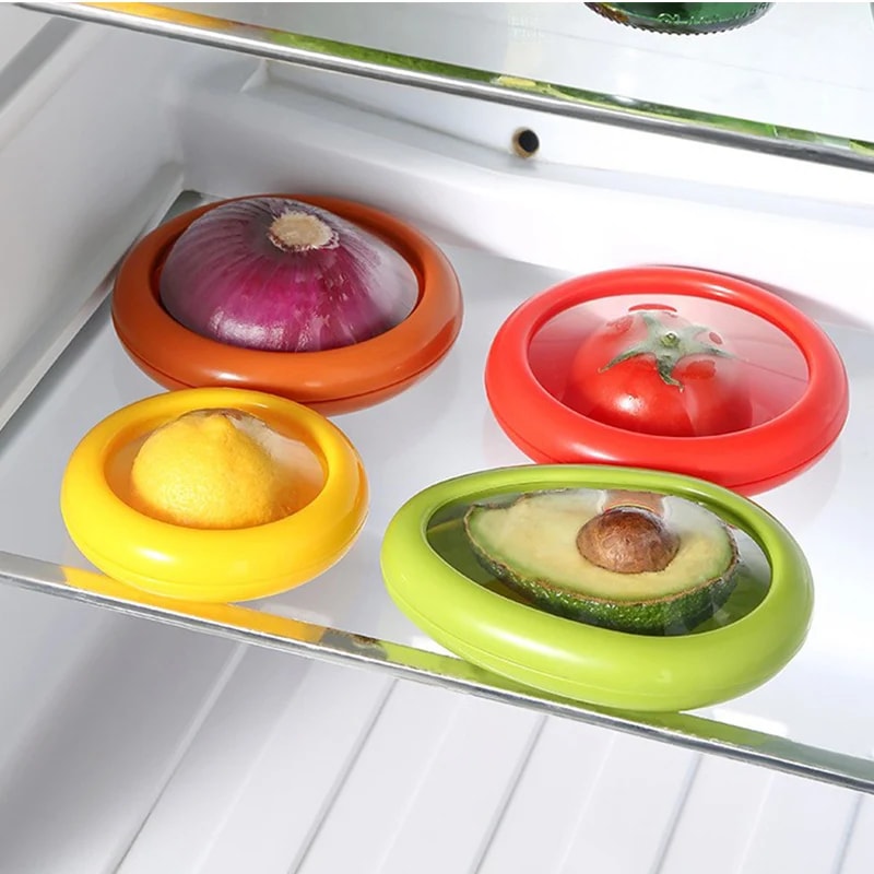 Avocado Food Storage Box, Fruit Vegetable Fresh-keeping Cover, Seal Cover Kitchen Accessories for Fridge & Meal Prep