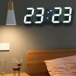 large 3d led wall clock digital display, alarm clock, time temp date function, table or wall mount