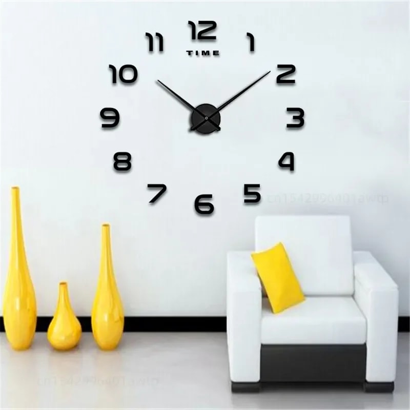 DIY Quartz Wall Clock, Modern Design Acrylic Mirror Stickers, Fashion Watch Home Living Room Decoration