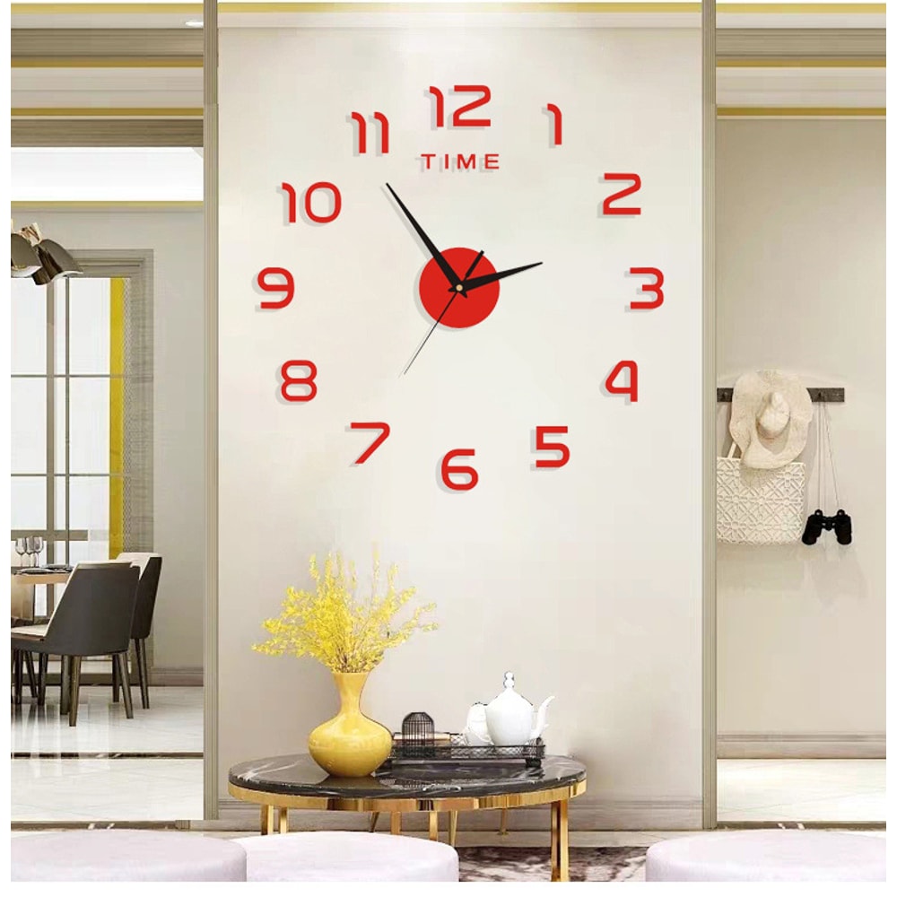 DIY Quartz Wall Clock, Modern Design Acrylic Mirror Stickers, Fashion Watch Home Living Room Decoration