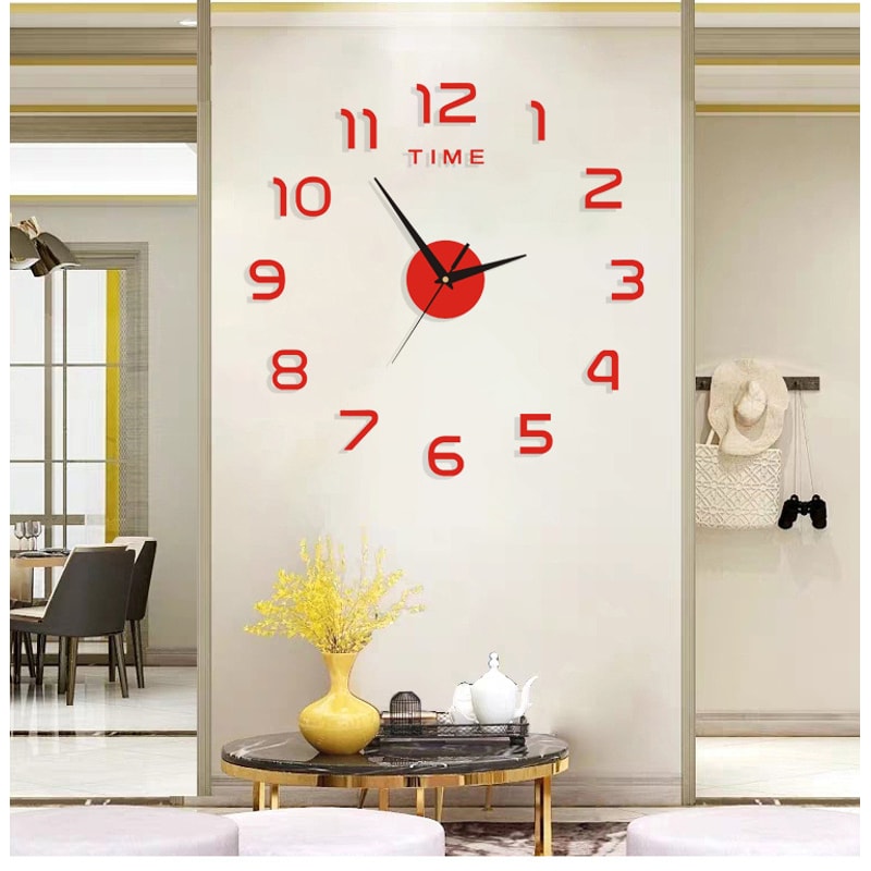 DIY Quartz Wall Clock, Modern Design Acrylic Mirror Stickers, Fashion Watch Home Living Room Decoration