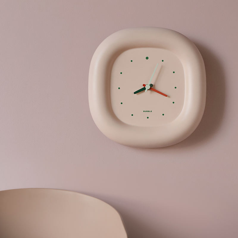 Bubble Design Wall Clock, Home Clock with Pointer Small Cute Interior Battery, Needle Clock for Bedroom or Living Room