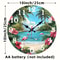 Silent Tropical Beach Flamingo Wall Clock, Battery Operated Round Digital Display Clock, Coastal Room Decor