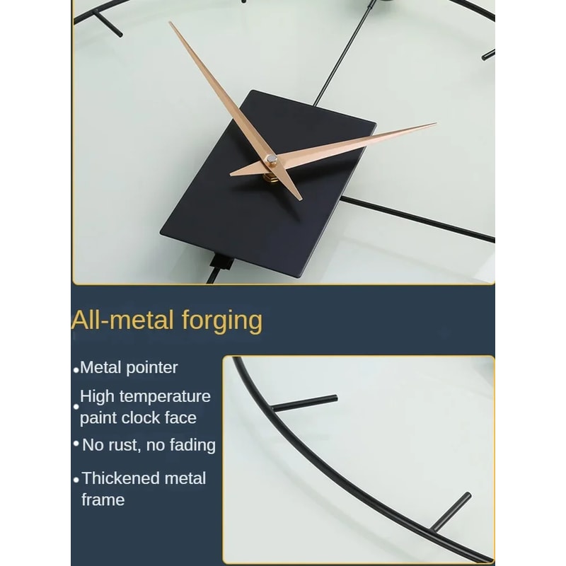 Large Wall Clock Stylish Luxury Design for Living Room, Modern Vintage Pendulum Swing Clock, Brief Home Decoration