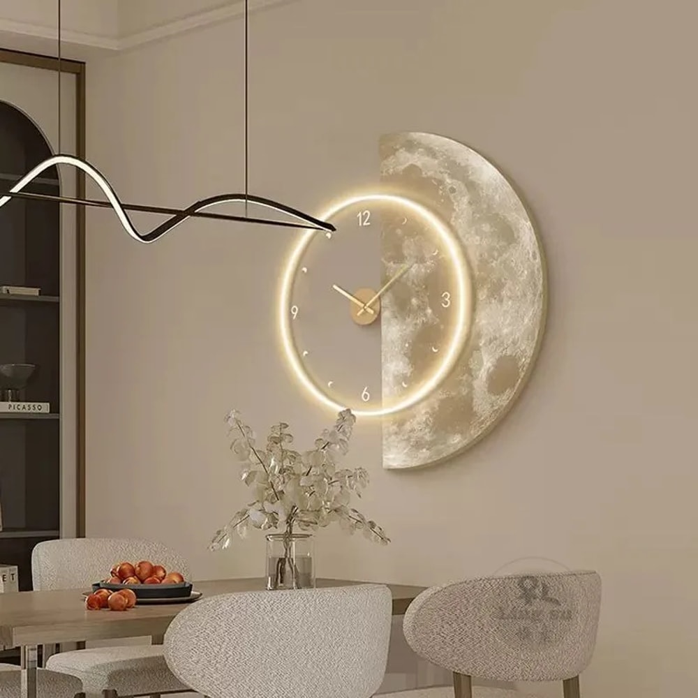 Aesthetic LED Luxury Modern Wall Clocks, Elegant Stylish Clock for Bedrooms, Living Room Decor Accessories
