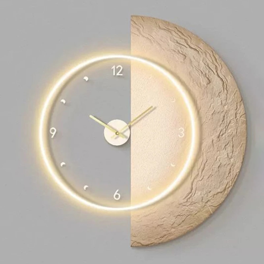 Aesthetic LED Luxury Modern Wall Clocks, Elegant Stylish Clock for Bedrooms, Living Room Decor Accessories
