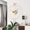 Silent Modern Minimalist Wall Clock with Swing Pendulum, Metal Decorative Art Clock for Bedroom, Office, Living Room