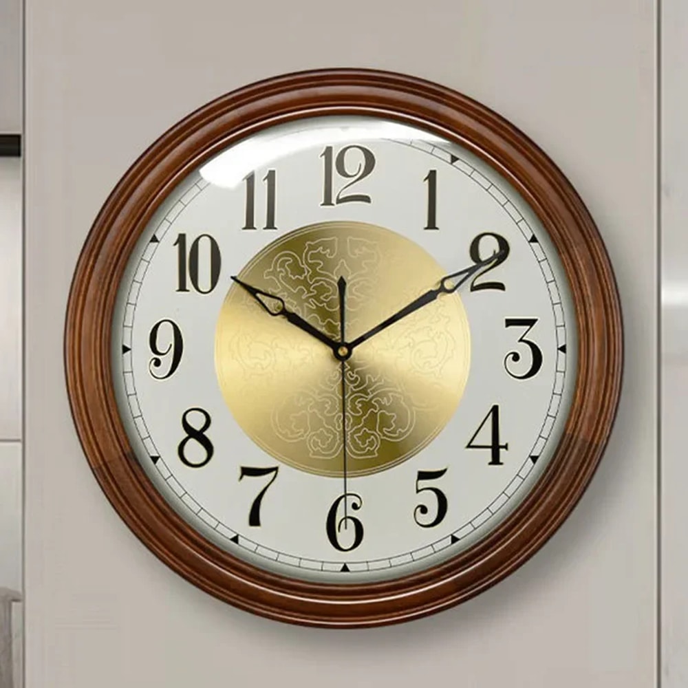 Modern Solid Wood Wall Clock For Living Room Large Silent Watch Decor Creative Home Accessories 1