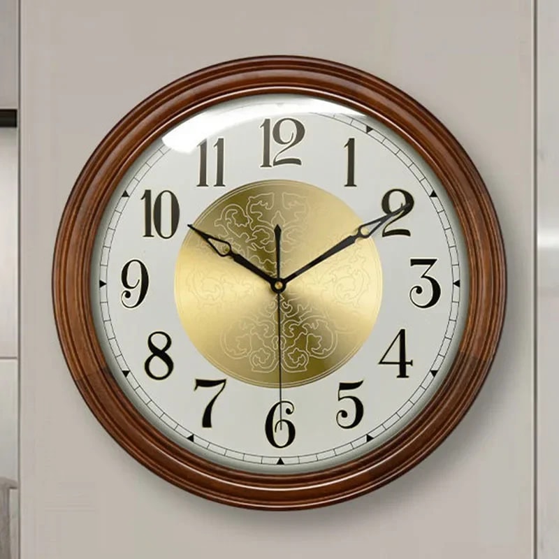 Modern Solid Wood Wall Clock For Living Room Large Silent Watch Decor Creative Home Accessories 1