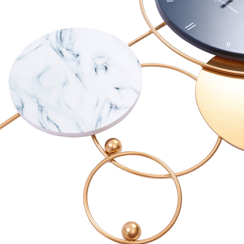 Silent Non-Ticking Wall Clock, Big Wall Clocks for Living Room Decor, Gold Indoor Metal Decorative Clock Battery Operate