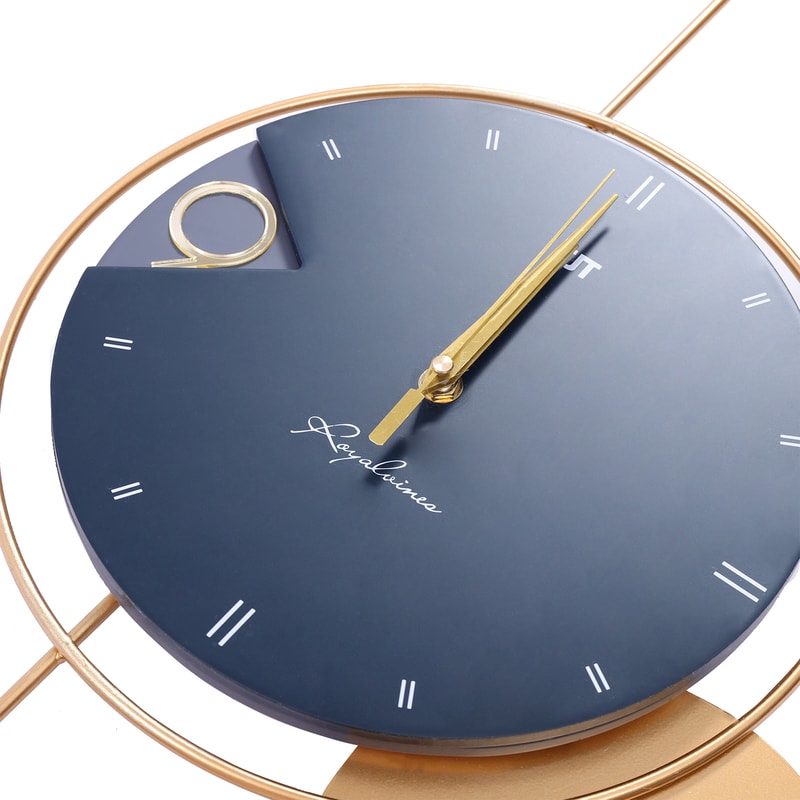 Silent Non-Ticking Wall Clock, Big Wall Clocks for Living Room Decor, Gold Indoor Metal Decorative Clock Battery Operate