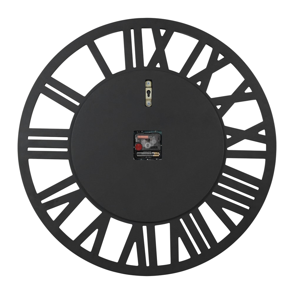 Large Mirrored Wall Clock, Round Roman Skeleton Design, Beveled Elegant Living Room Fireplace Home Decor