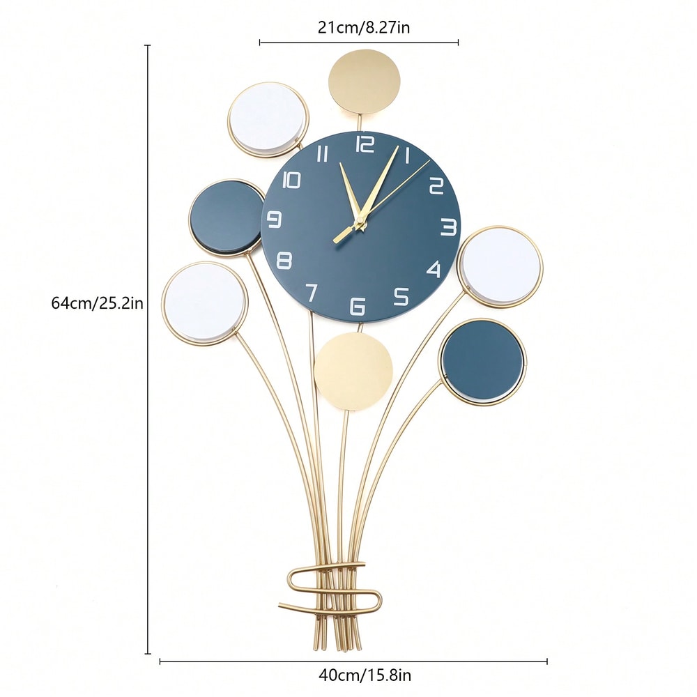 Silent Large Wall Clock Without Drilling, Battery Operated Balloon Clock, Simple Wall Art for Bedroom, Kids Room
