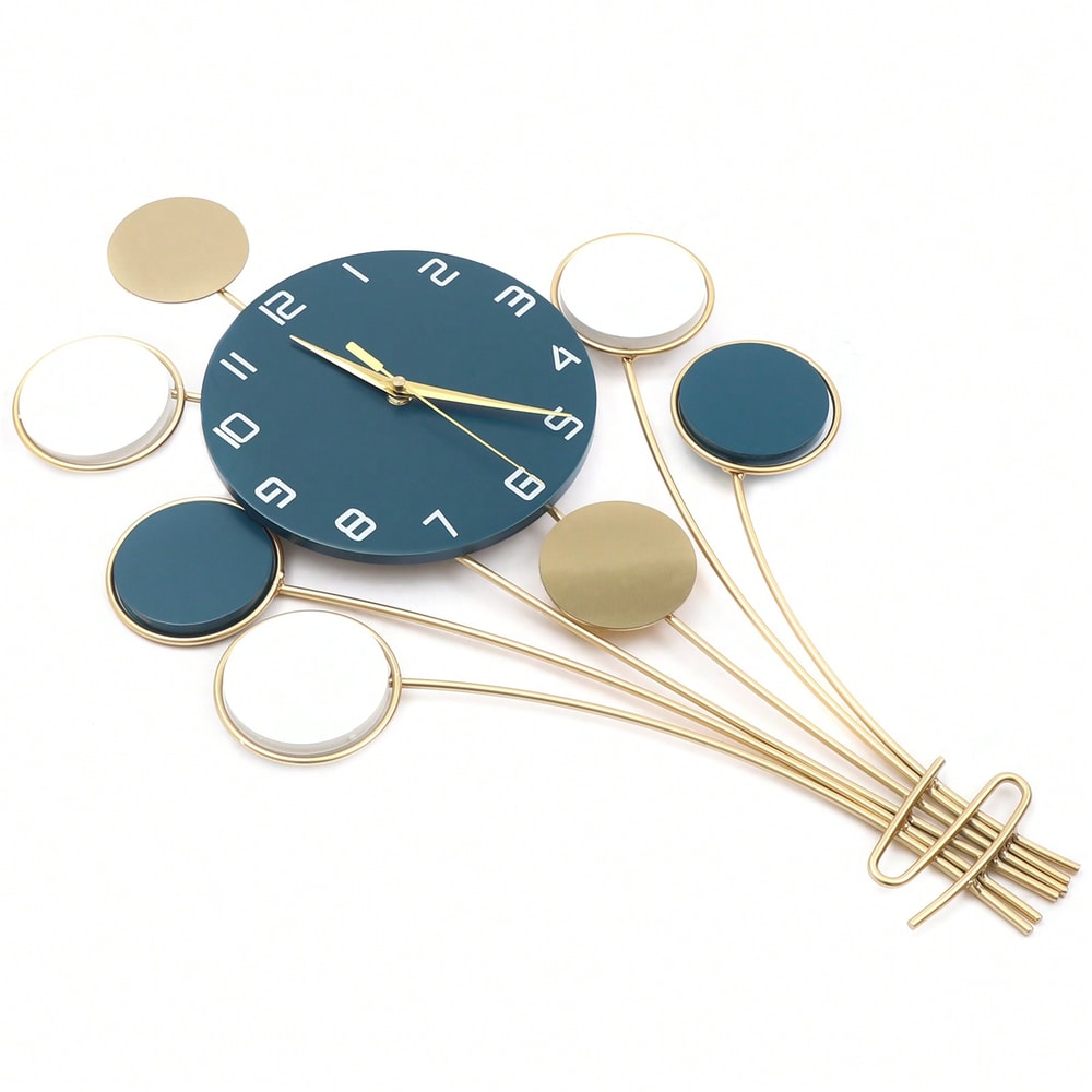 Silent Large Wall Clock Without Drilling, Battery Operated Balloon Clock, Simple Wall Art for Bedroom, Kids Room