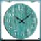 Battery Operated Wall Clock Teal Green, Silent Non-Ticking Turquoise Decorative Clock for Office, Patio, Indoor Outdoor