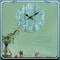 Battery Operated Wall Clock Teal Green, Silent Non-Ticking Turquoise Decorative Clock for Office, Patio, Indoor Outdoor
